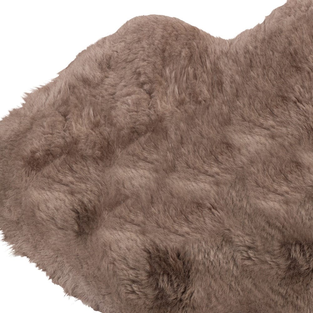 24" X 36" Taupe Sheepskin Single Long-Haired - Rug - Homeroots - Flyclothing LLC