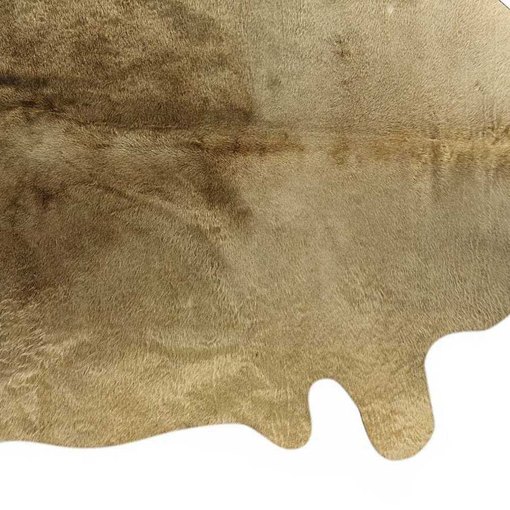 6' X 7' Gold Genuine Cowhide Area Rug - Homeroots - Flyclothing LLC