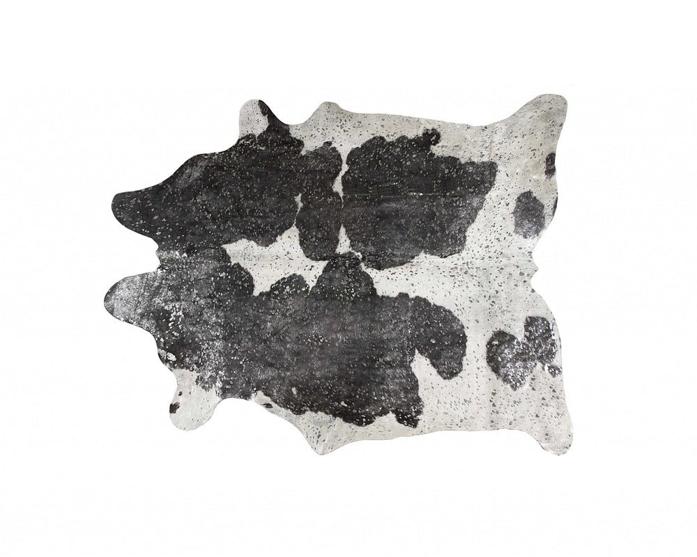 72" X 84" Silver Black & White Cowhide Rug - Homeroots - Flyclothing LLC