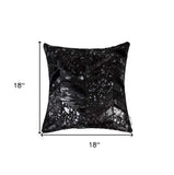 18" Black and Silver Cowhide Throw Pillow - Homeroots - Flyclothing LLC