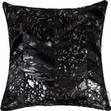 18" Black and Silver Cowhide Throw Pillow - Homeroots - Flyclothing LLC