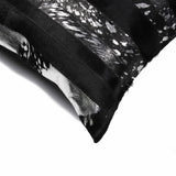 12" X 20" Black and Silver Cowhide Throw Pillow - Homeroots - Flyclothing LLC