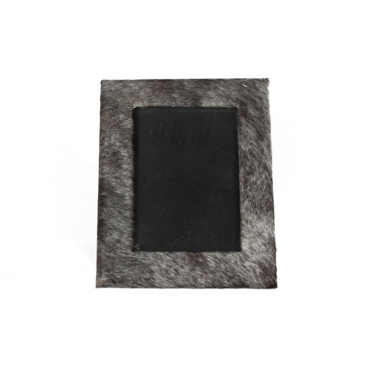 4" x 6" Gray Cowhide Tabletop Picture Frame - Homeroots