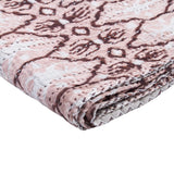50" X 70" Pink and Brown Kantha Cotton Abstract Throw Blanket with Embroidery - Homeroots - Flyclothing LLC