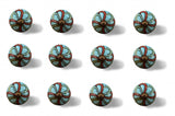 Bohemian Turquoise And Red Set Of 12 Knobs - Homeroots - Flyclothing LLC