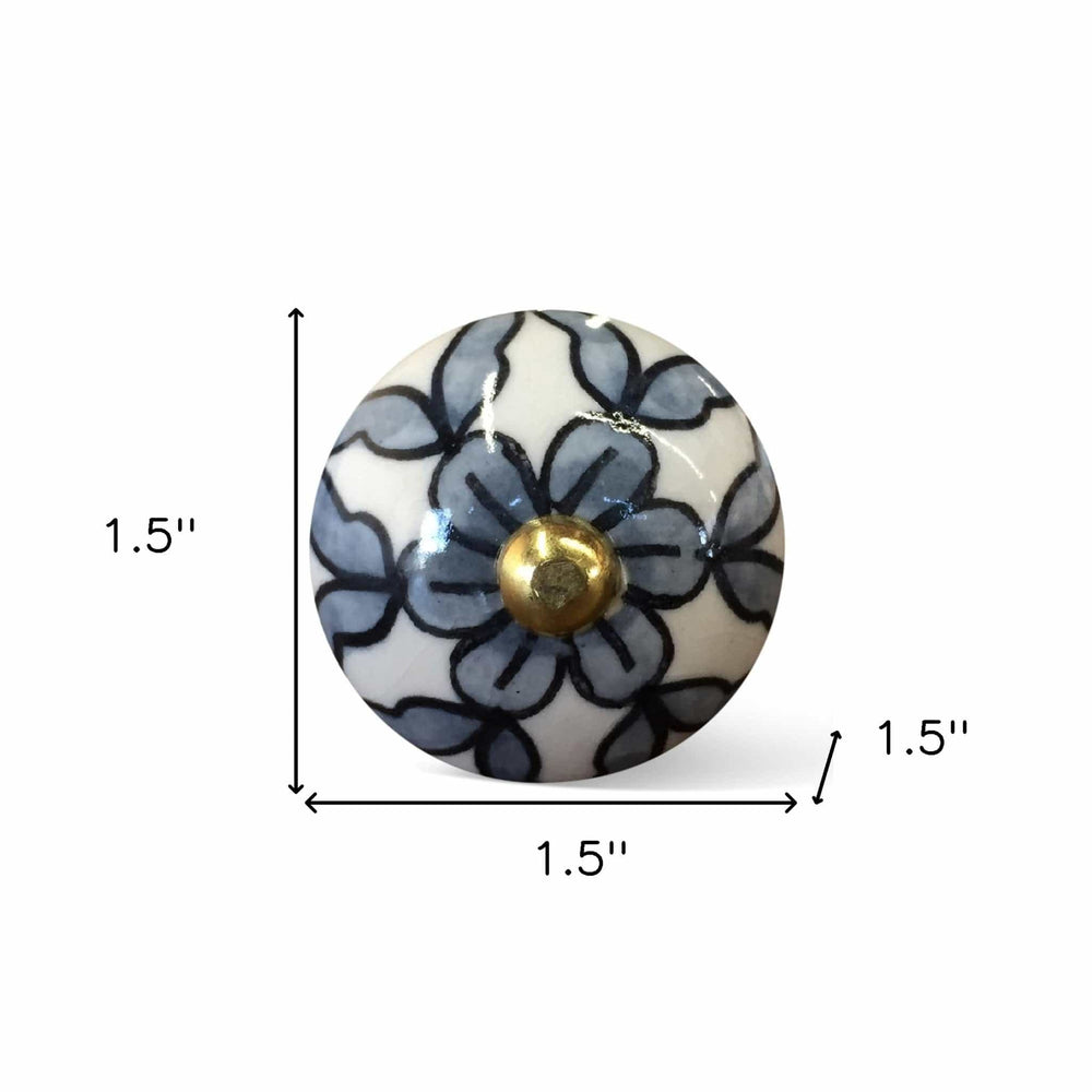 1.5" X 1.5" X 1.5" White Blue And Black Knobs 12 Pack - Homeroots - Flyclothing LLC
