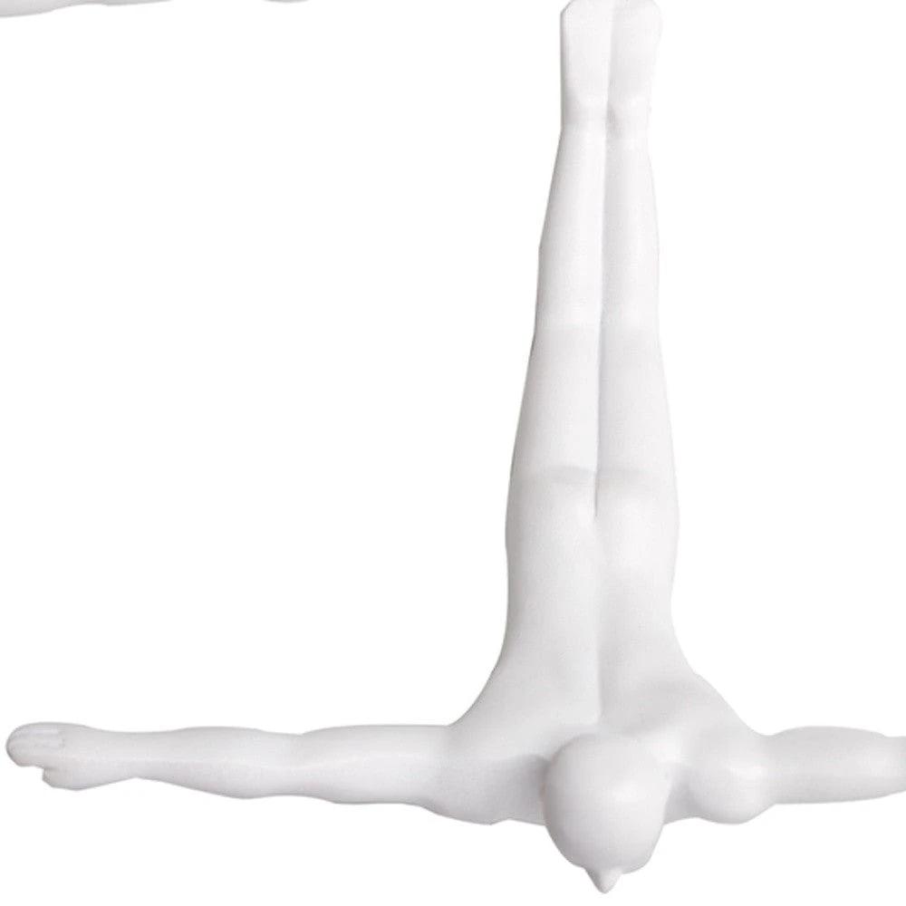 Set of Three 7" White Divers Resin Wall Decor - Homeroots