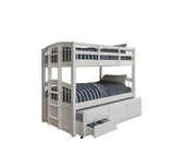 80" X 42" X 70" White Twin Bunk Bed Trundle With 3 Drawers - Homeroots - Flyclothing LLC