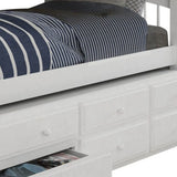 80" X 42" X 70" White Twin Bunk Bed Trundle With 3 Drawers - Homeroots - Flyclothing LLC