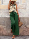 Printed Tank Top and Wide Leg Pants Set - Trendsi - Flyclothing LLC