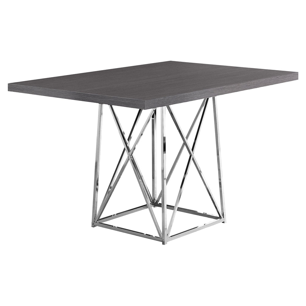 48" Taupe And Silver Metal Dining Table - Homeroots - Flyclothing LLC