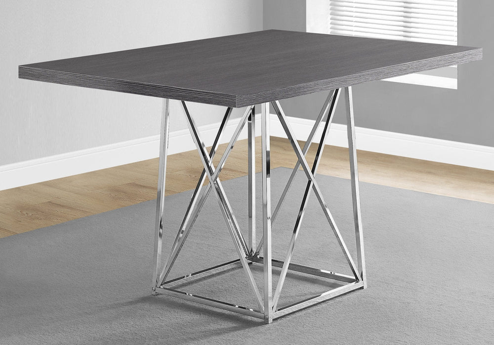 48" Taupe And Silver Metal Dining Table - Homeroots - Flyclothing LLC