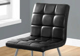 Set of Two Tufted Black And Silver Upholstered Faux Leather Dining Side Chairs - Homeroots - Flyclothing LLC