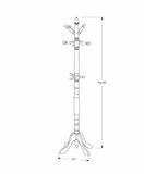 White Solid Wood Coat Rack With Triple Tiered Coat Stand - Homeroots - Flyclothing LLC