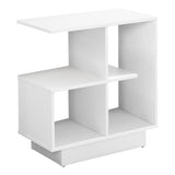 24" White Wood End Table With Four Shelves - Homeroots - Flyclothing LLC