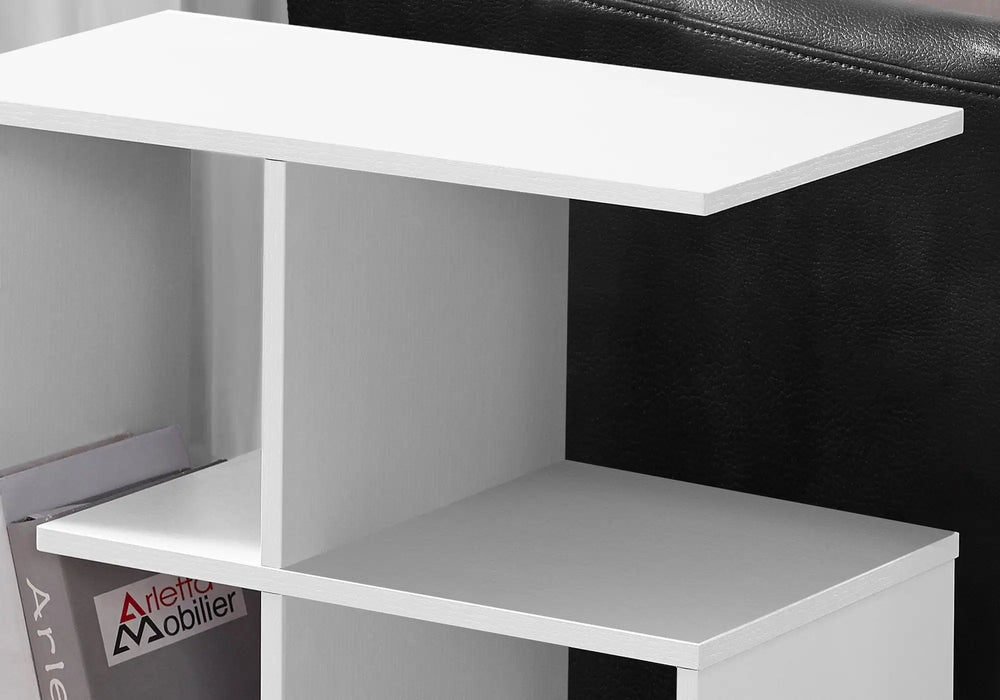 24" White Wood End Table With Four Shelves - Homeroots - Flyclothing LLC