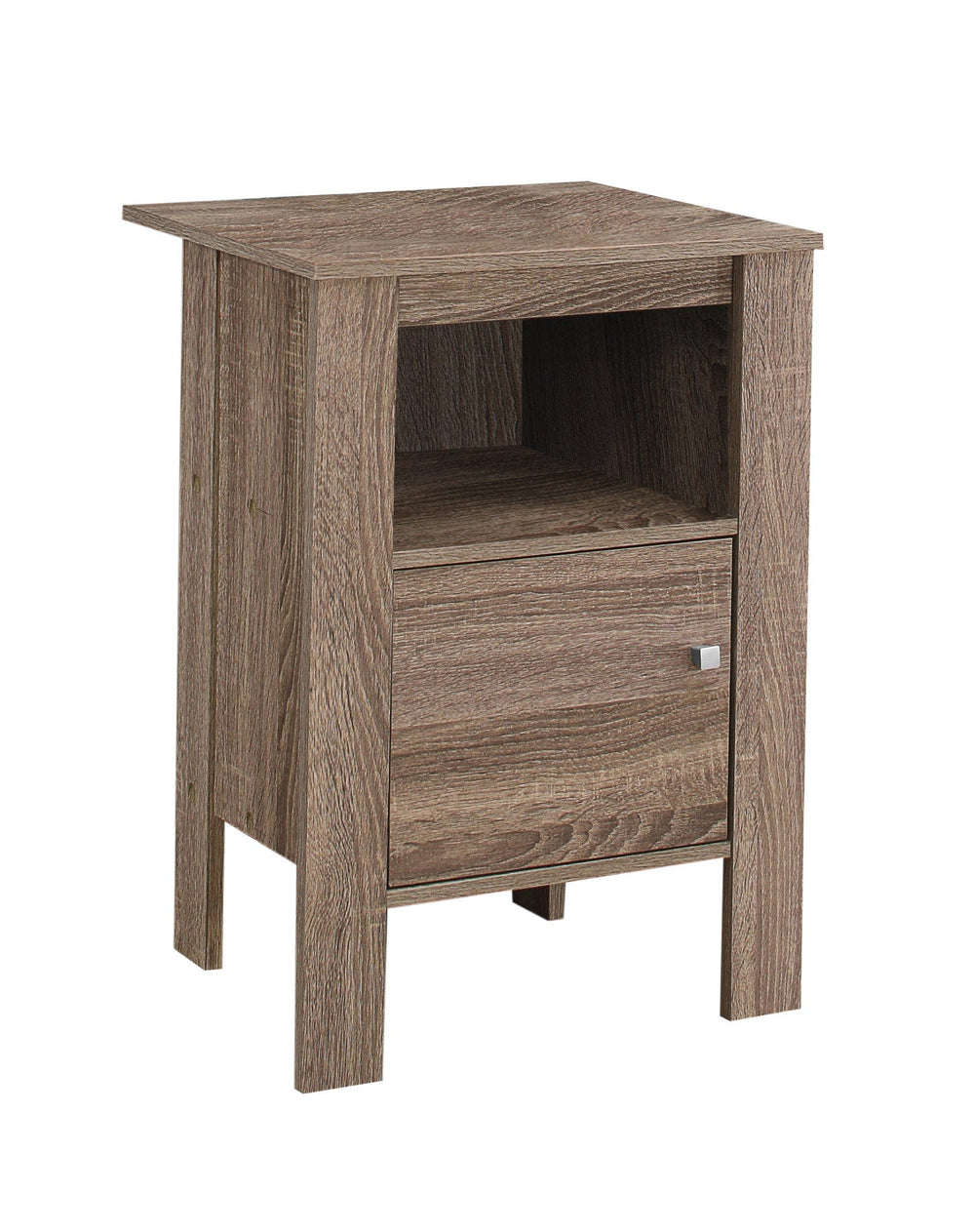 24" Deep Taupe Wood End Table With Shelf - Homeroots - Flyclothing LLC