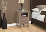 24" Deep Taupe Wood End Table With Shelf - Homeroots - Flyclothing LLC