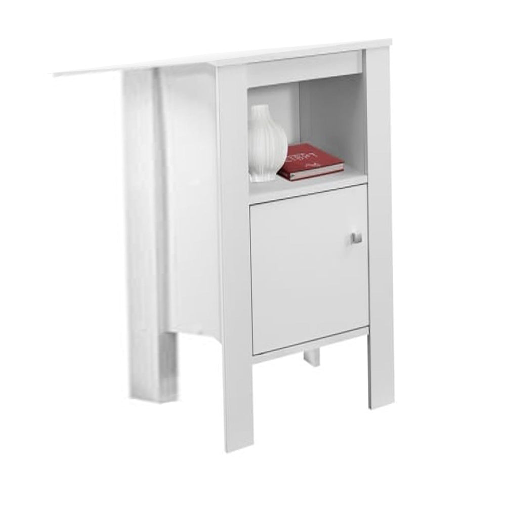 24" White Wood End Table With Shelf - Homeroots - Flyclothing LLC