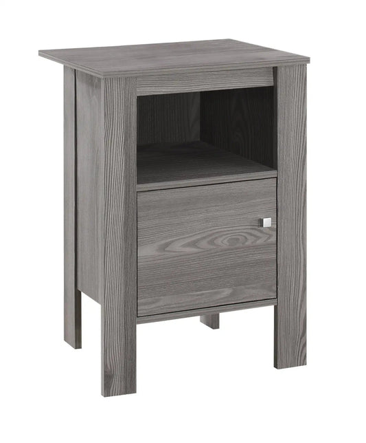 24" Gray Wood End Table With Shelf - Homeroots