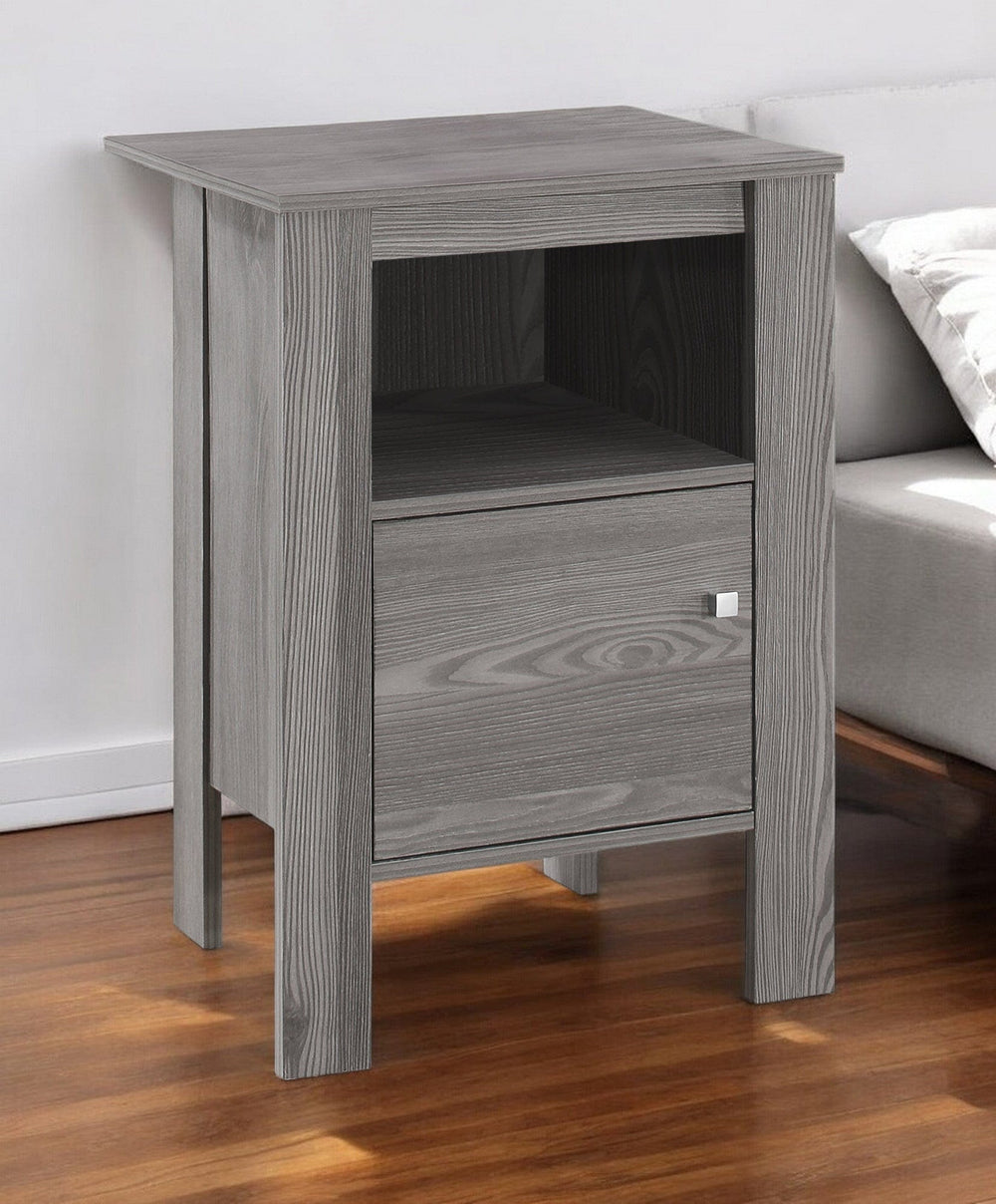 24" Gray Wood End Table With Shelf - Homeroots - Flyclothing LLC