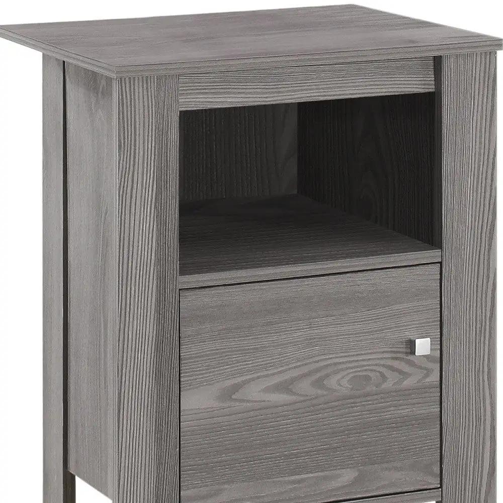24" Gray Wood End Table With Shelf - Homeroots - Flyclothing LLC