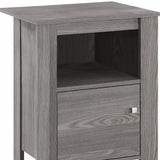 24" Gray Wood End Table With Shelf - Homeroots - Flyclothing LLC