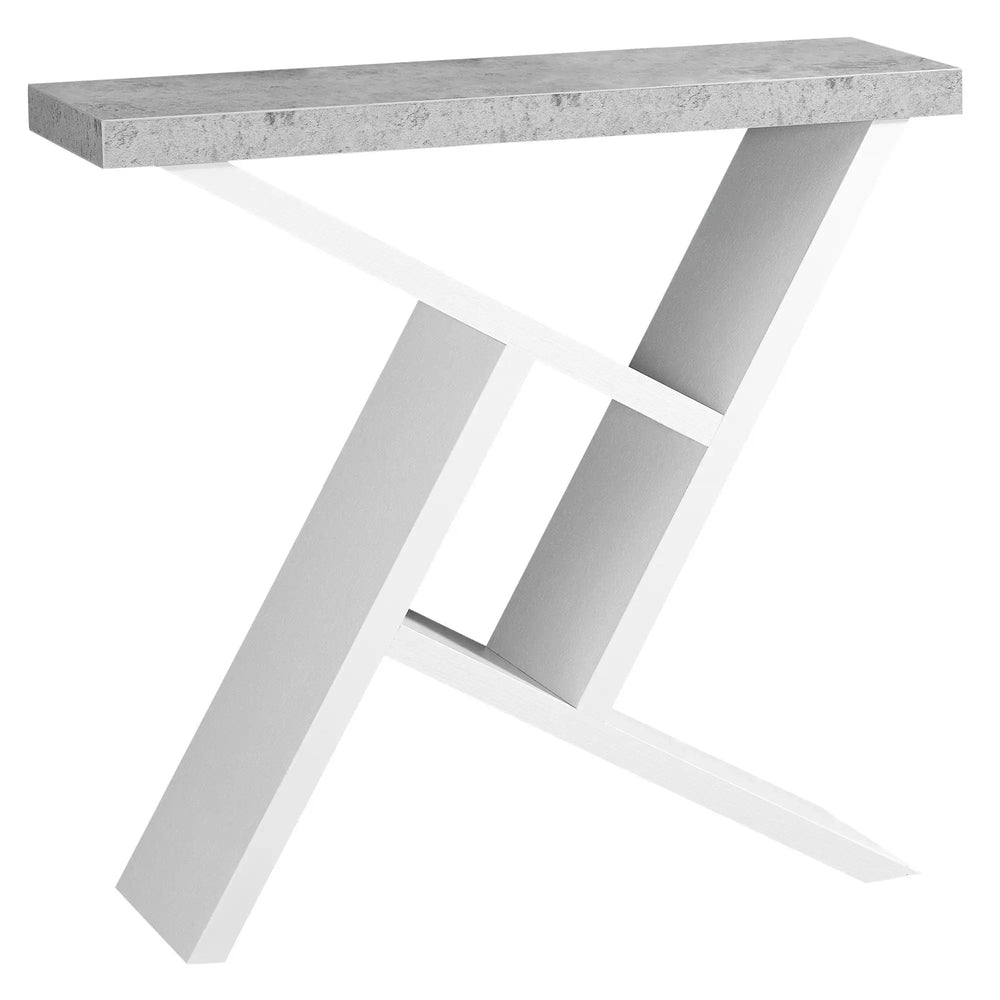 36" Gray and White Abstract Console Table With Shelves - Homeroots - Flyclothing LLC