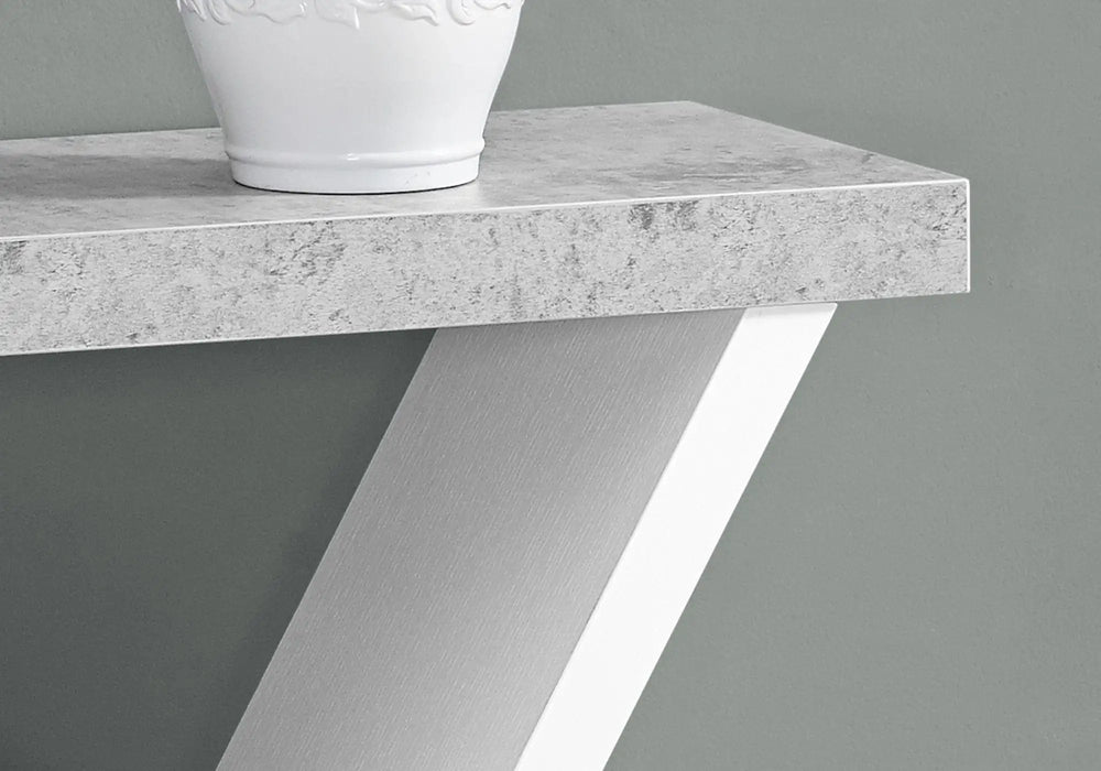 36" Gray and White Abstract Console Table With Shelves - Homeroots - Flyclothing LLC