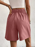 Pocketed Half Elastic Waist Shorts - Trendsi - Flyclothing LLC