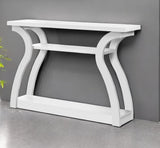 47" White Floor Shelf Console Table With Shelves - Homeroots - Flyclothing LLC