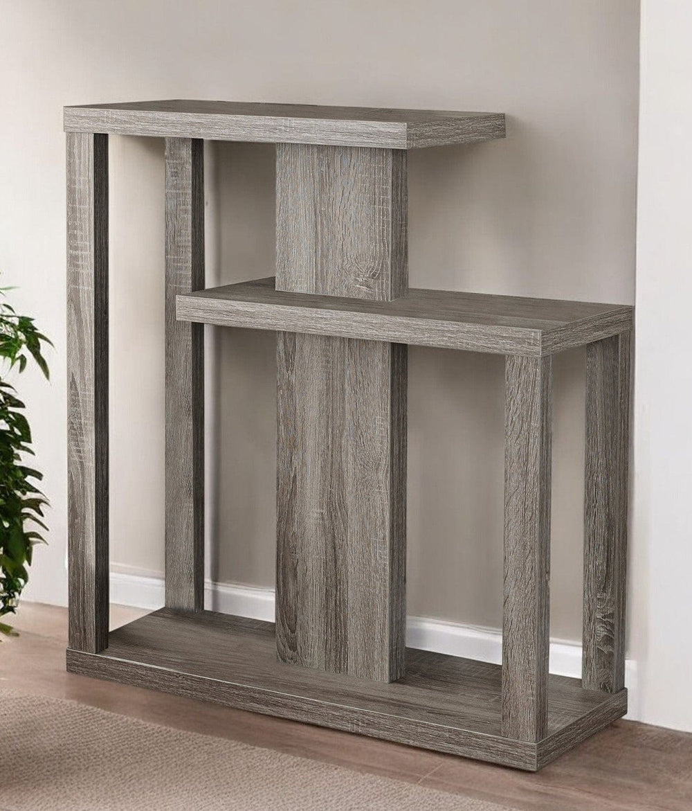32" Taupe Free form Floor Shelf Console Table With Storage - Homeroots - Flyclothing LLC
