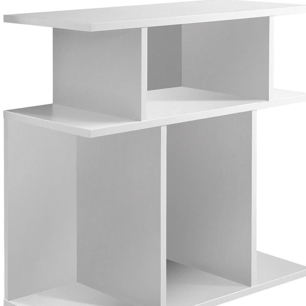 24" White Wood End Table With 6 - Homeroots - Flyclothing LLC