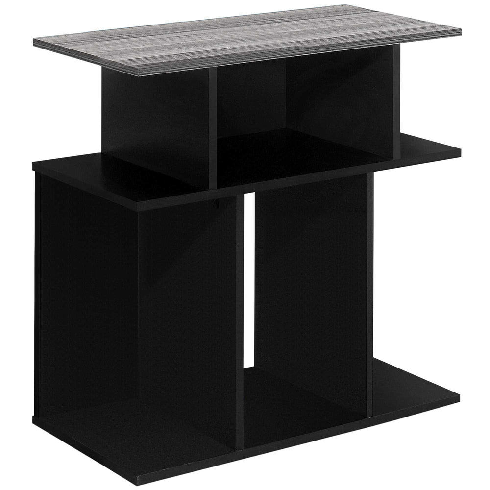 24" Black And Gray Wood End Table With 6 - Homeroots - Flyclothing LLC