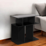 24" Black And Gray Wood End Table With 6 - Homeroots - Flyclothing LLC