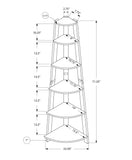 71" Espresso Wood Five Tier Corner Bookcase - Homeroots - Flyclothing LLC