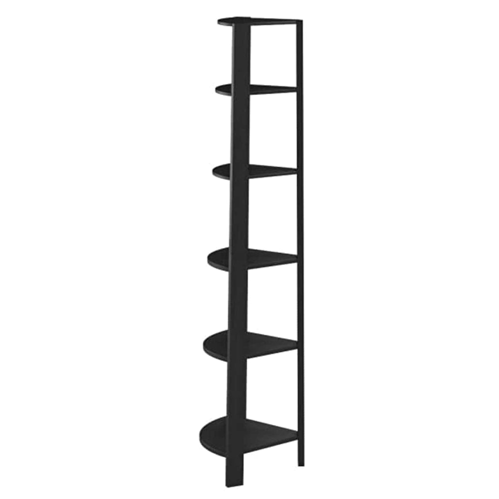 71" Espresso Wood Five Tier Corner Bookcase - Homeroots - Flyclothing LLC