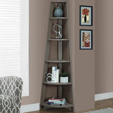71" Taupe Wood Corner Bookcase - Homeroots - Flyclothing LLC