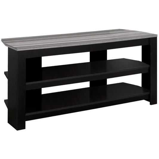 42" Black and Gray Open Shelving TV Stand - Homeroots