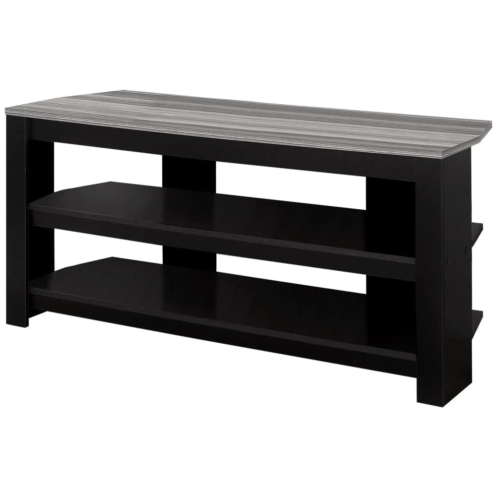 42" Black and Gray Open Shelving TV Stand - Homeroots - Flyclothing LLC