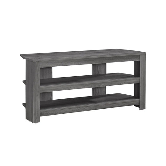 42" Ash Gray Open Shelving TV Stand - Homeroots
