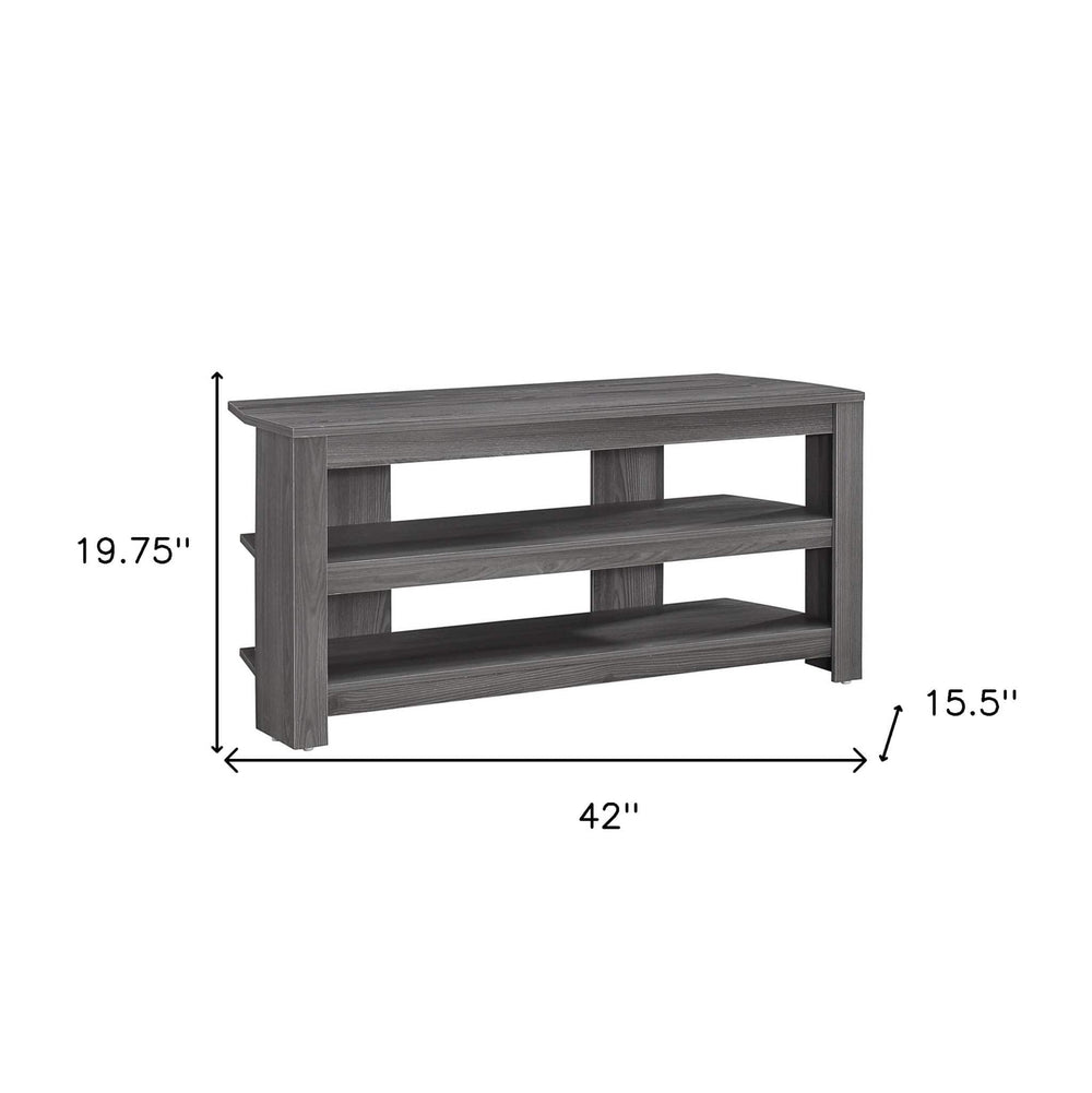 42" Ash Gray Open Shelving TV Stand - Homeroots - Flyclothing LLC