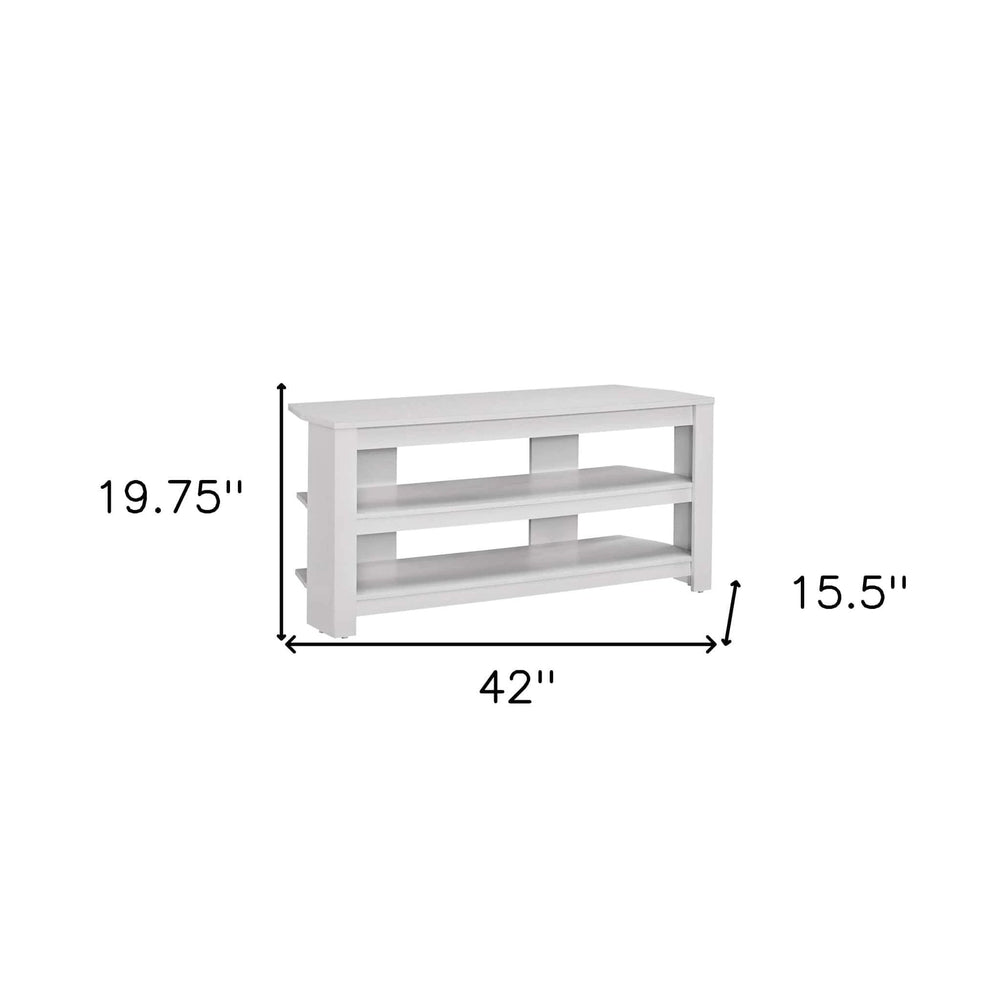 42" White Open shelving TV Stand - Homeroots - Flyclothing LLC