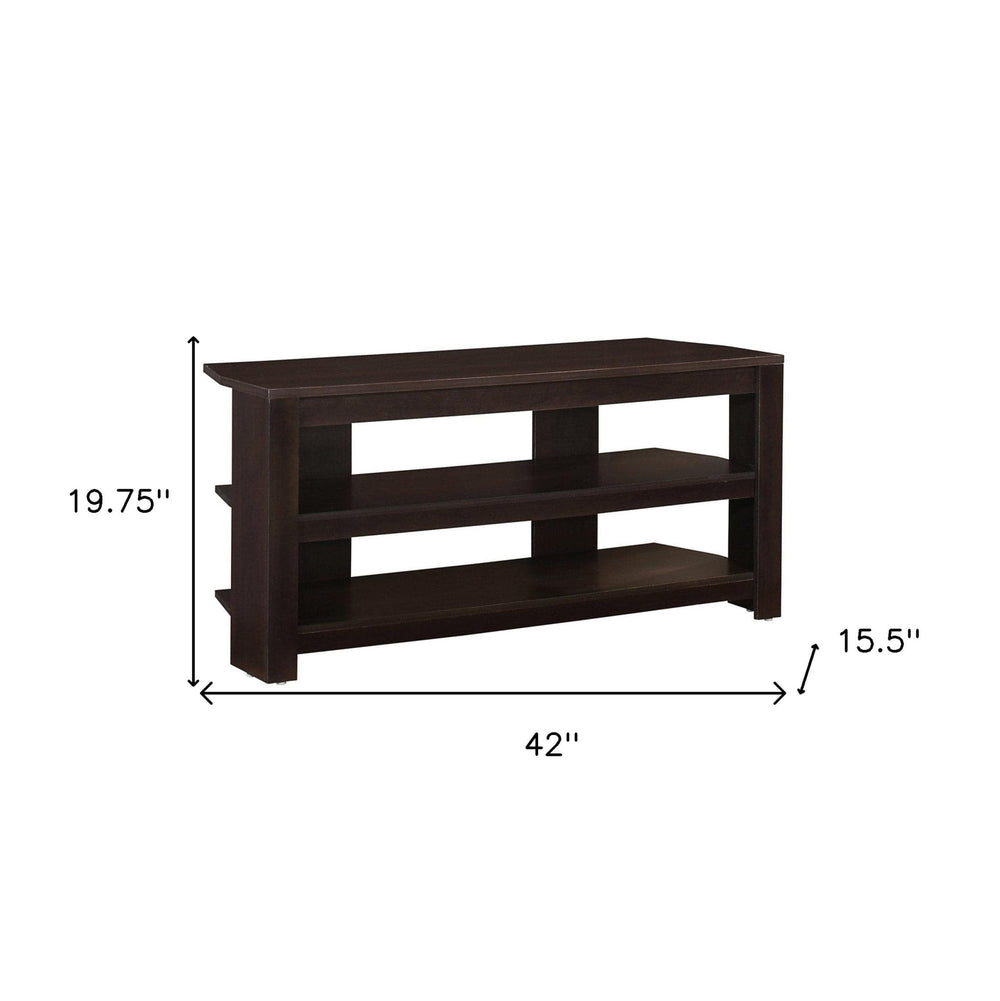 42" Dark Brown Open shelving TV Stand - Homeroots - Flyclothing LLC