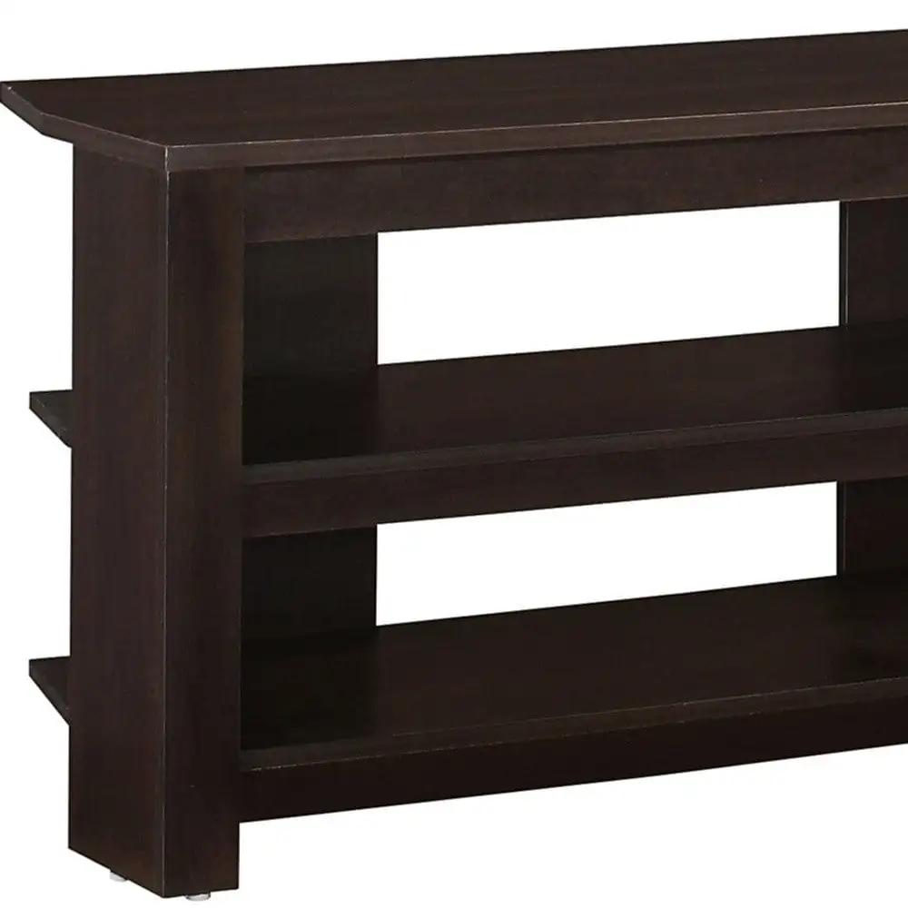 42" Dark Brown Open shelving TV Stand - Homeroots - Flyclothing LLC