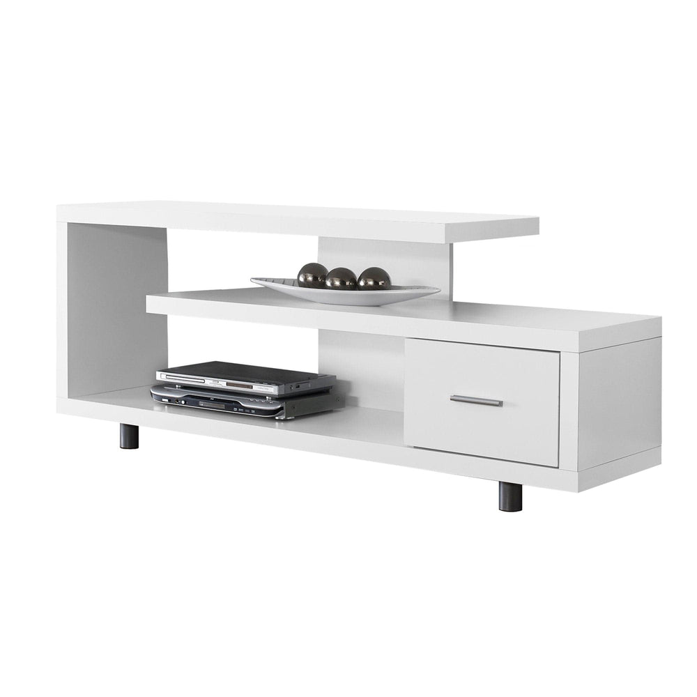 60" White Open Shelving TV Stand - Homeroots - Flyclothing LLC