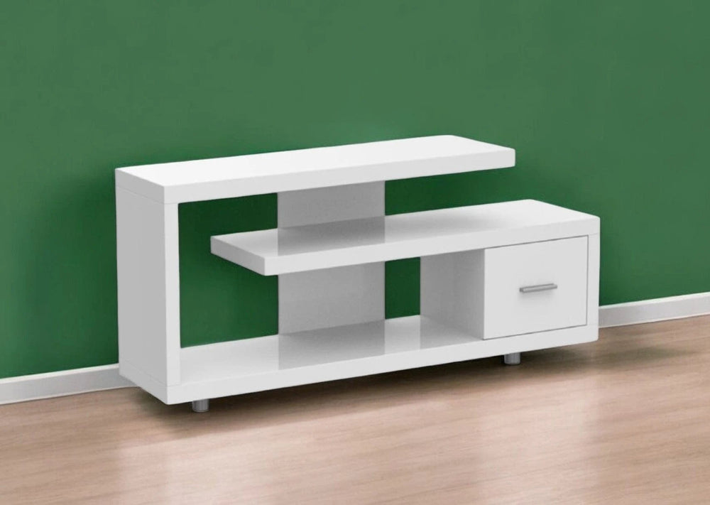60" White Open Shelving TV Stand - Homeroots - Flyclothing LLC
