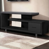 16" Black and Gray Open Shelving TV Stand - Homeroots - Flyclothing LLC