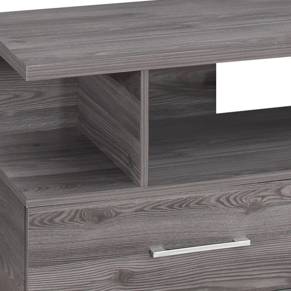 48" Gray Open Shelving Entertainment Center - Homeroots - Flyclothing LLC