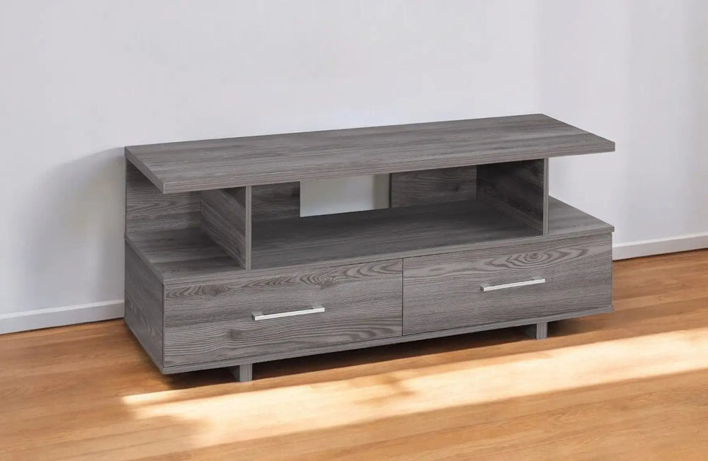 48" Gray Open Shelving Entertainment Center - Homeroots - Flyclothing LLC
